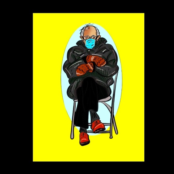 Bernie Sanders Mittens Holographic Sticker - Picture 2 of 3